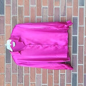 Joan Leslie magenta silk like blouse